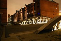 Hamburger Speicherstadt bei Nacht