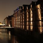 Hamburger Speicherstadt bei Nacht