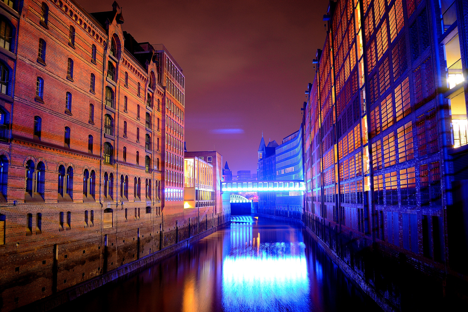 Hamburger Speicherstadt während des Blue Ports