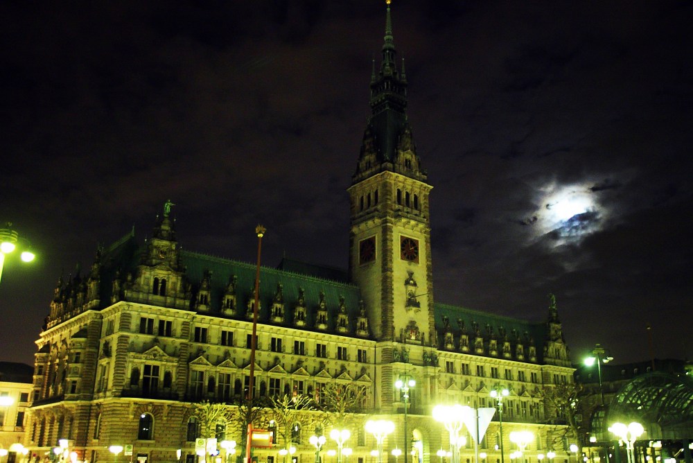 Hamburgs Rathaus bei Nacht 2 - 2