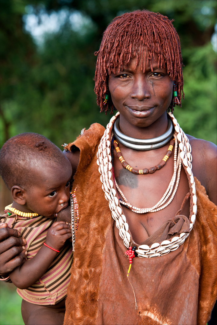 [ Hamer Tribe Mother & Child ]