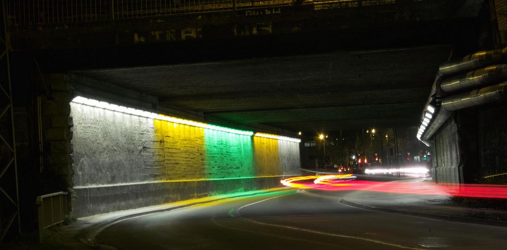 Hamm bei Nacht - Unterführung Hafenstrasse