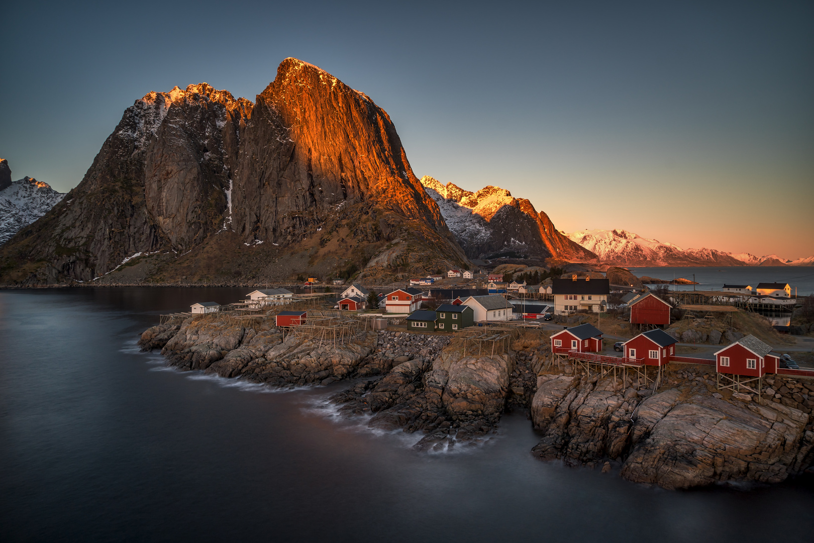 Hamnoy bei Sonnenuntergang