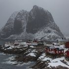 Hamnoy im Schneegestöber