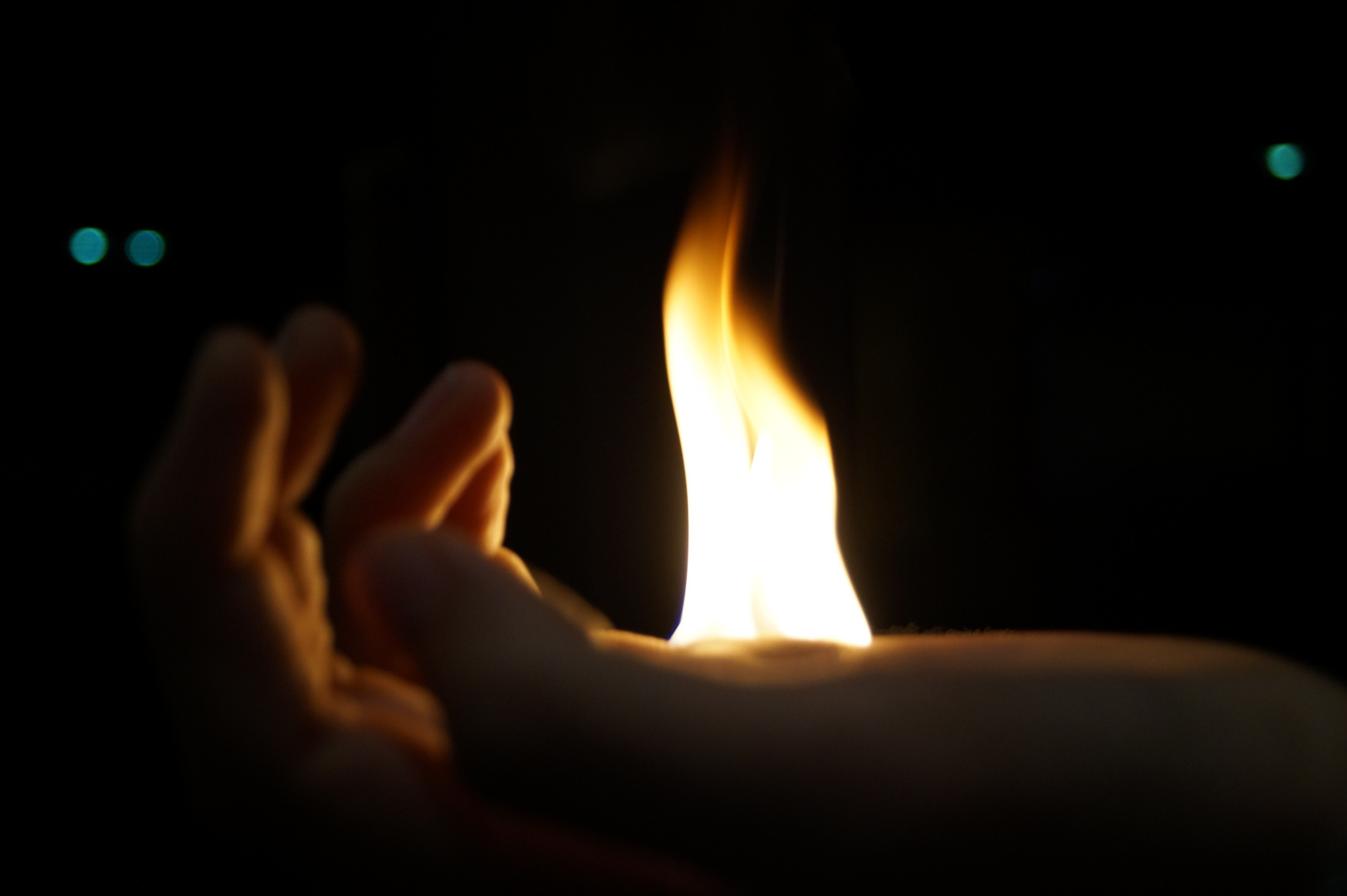 hand on fire