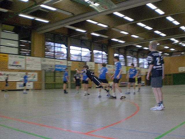 Handballer beim fliegen