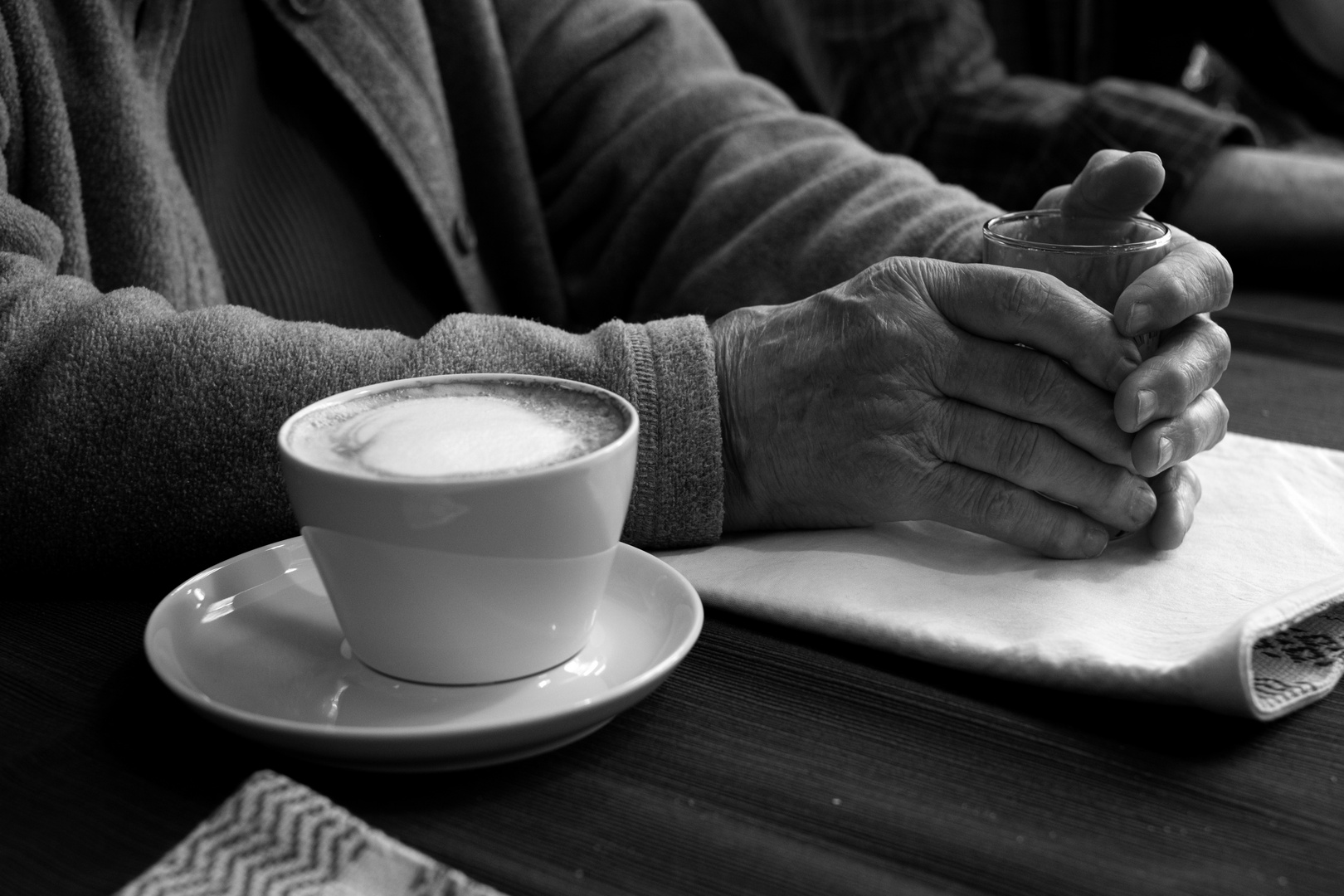 Hands in black and white