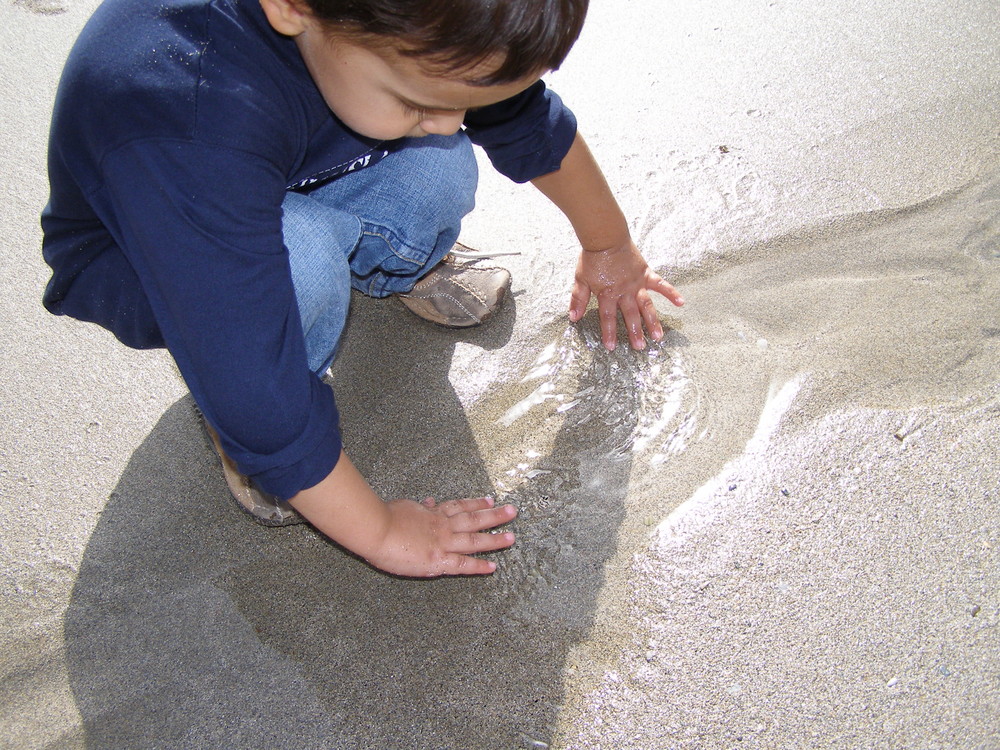 hands in water