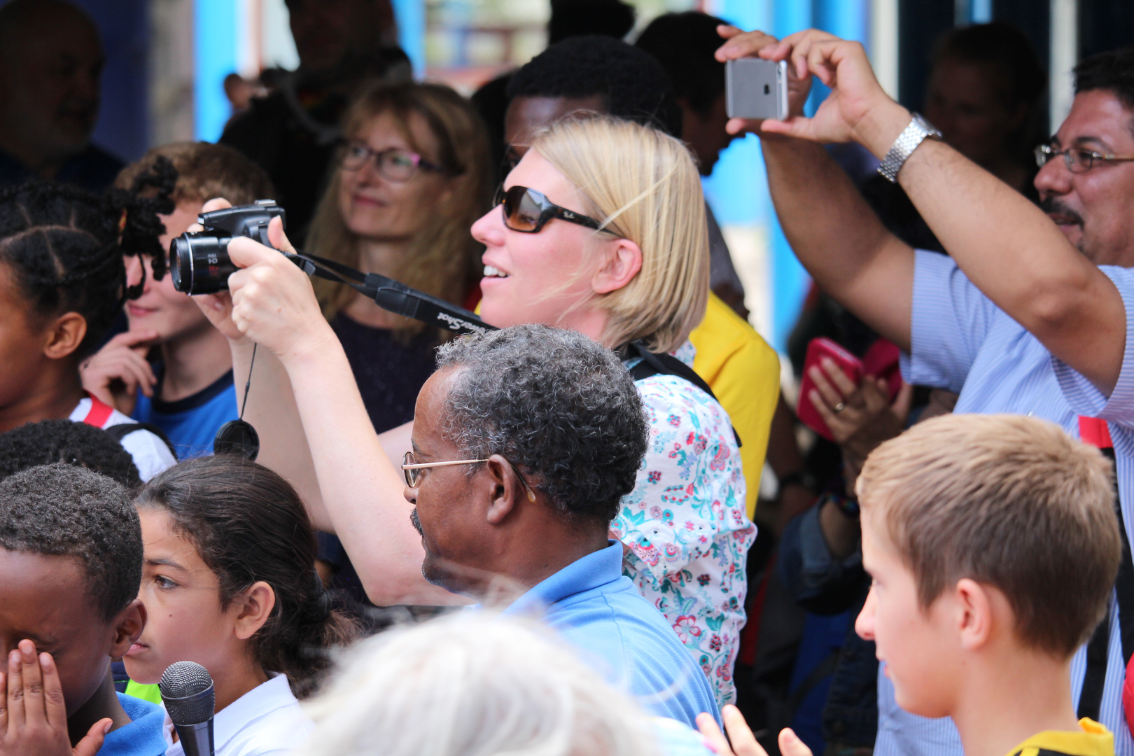 Hands with cameras