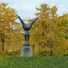 Handstand in goldenem Ginkgo