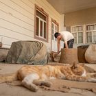 Handwerker bei der Herstellung von Tonöfen nahe Buchara in Uzbekistan