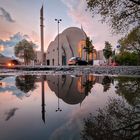 Handyfoto - Kölner Moschee im Abendlicht