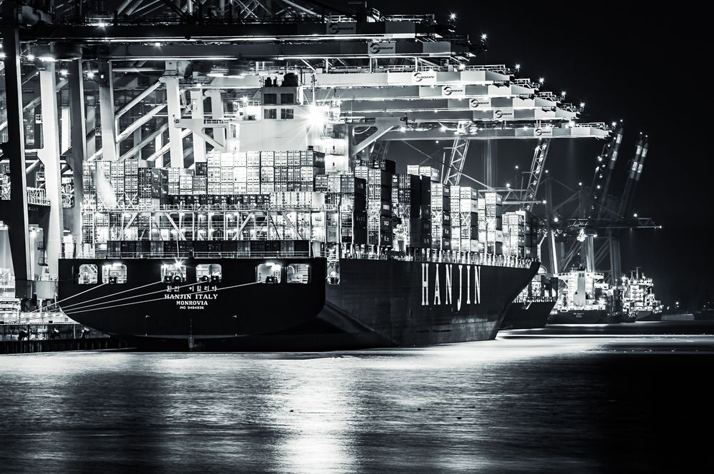 Hanjin Italy Monrovia B/W