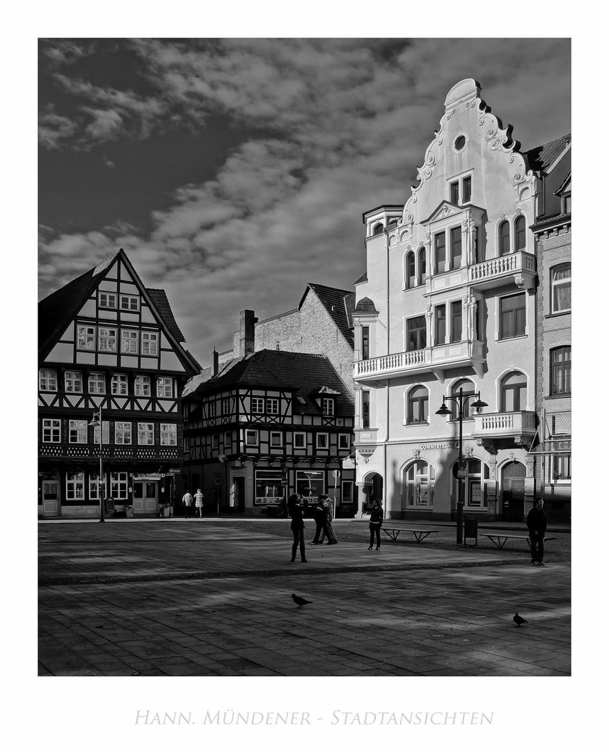 Hann. Mündener - Stadtansichten " Blick vom Marktplatz "