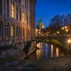 Hannover Am Leineschloss mit Blick auf das neue Rathaus 