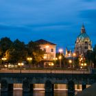 Hannover am Leineufer bei Nacht