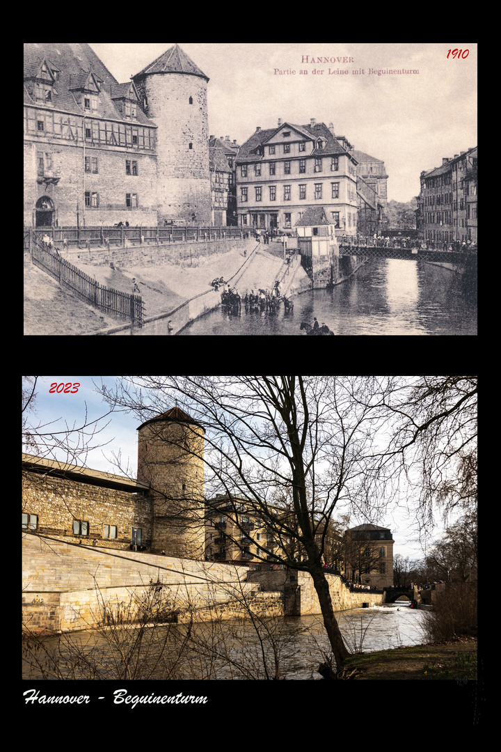 Hannover  - Beguinenturm 1910 und 2023