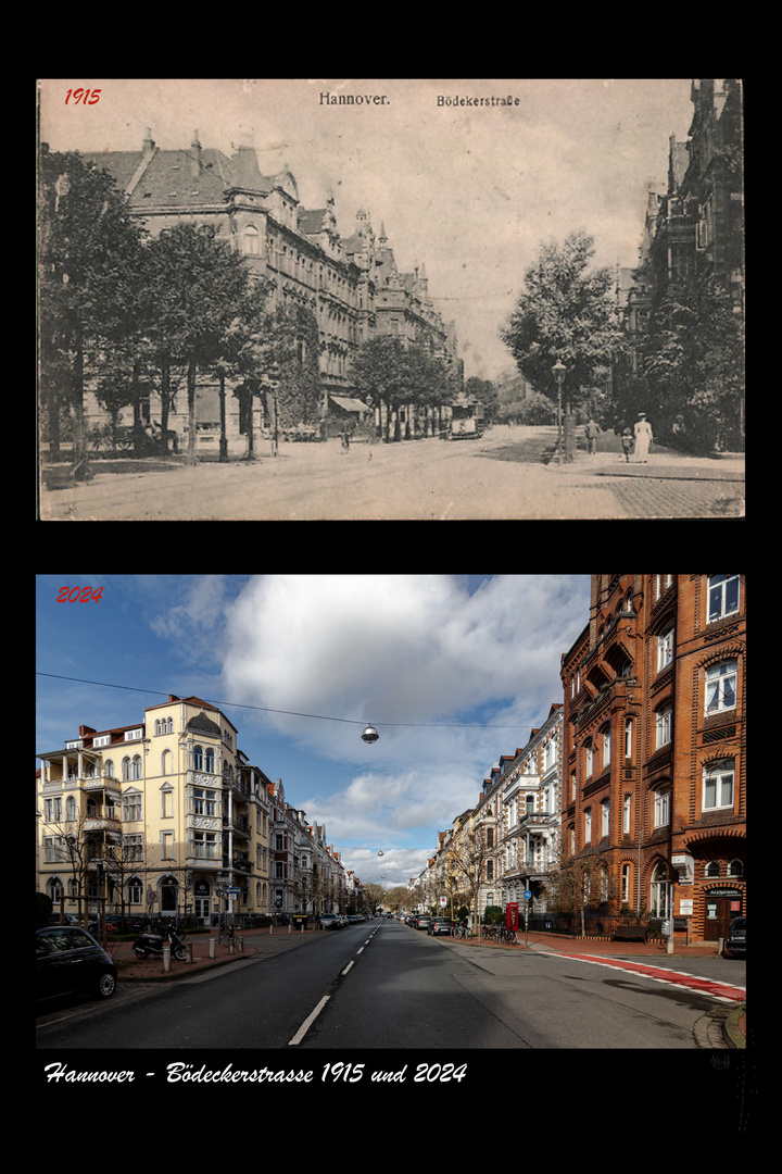 Hannover - Bödeckerstrasse 1915 und 2024