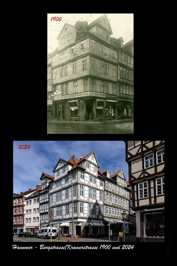 Hannover - Burgstrasse/Kramerstrasse 1900 und 2024