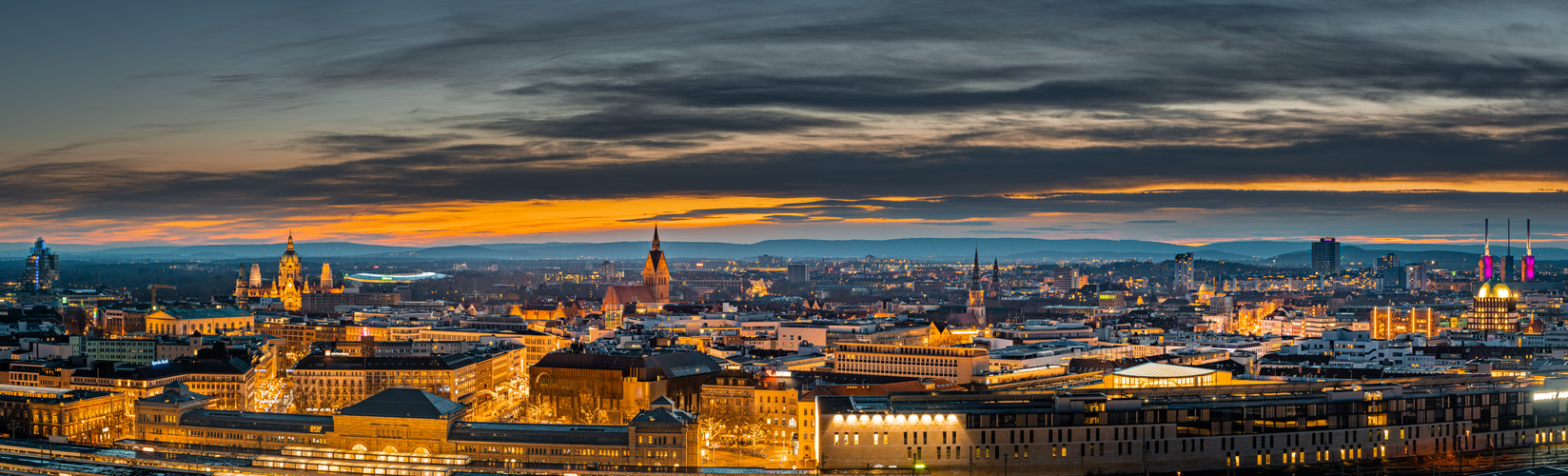 Hannover City Blue Hour Panorama