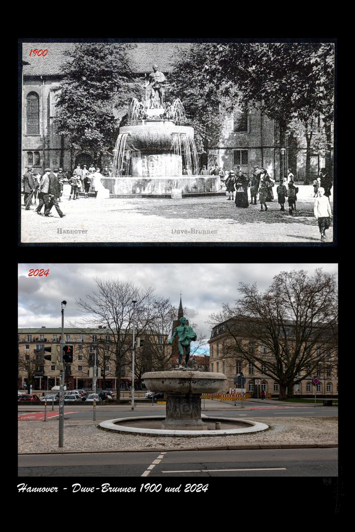 Hannover - Duve-Brunnen 1900 und 2024