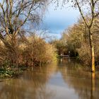 Hannover - Fuß - u. Radweg zur Leinebrücke bei Hochwasser