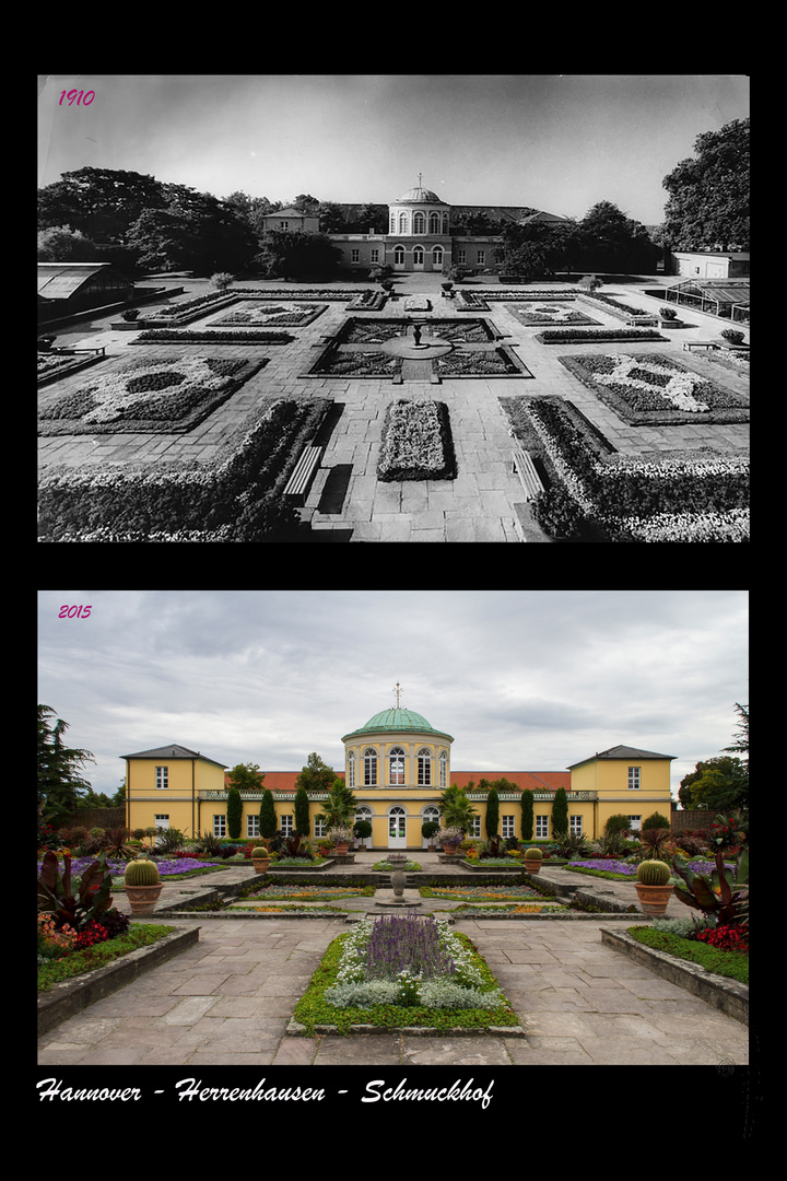 Hannover - Herrenhausen - Schmuckhof 1910 und 2015