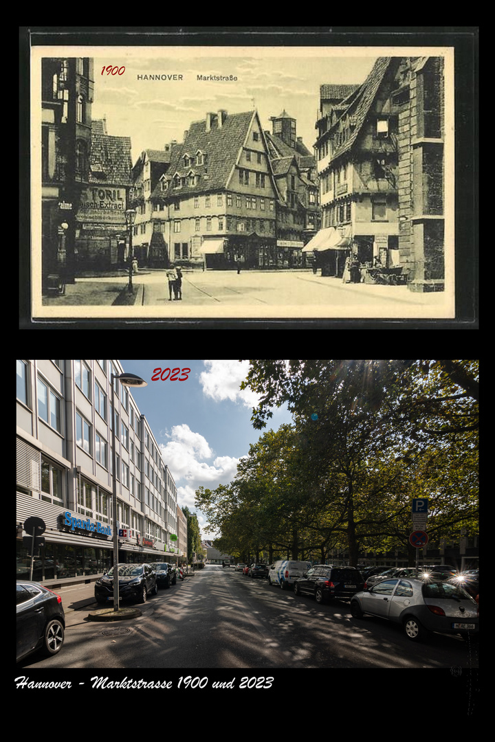 Hannover  - Marktstrasse 1900 und 2023