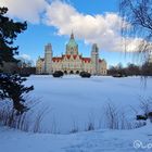 Hannover neues Rathaus im Winter