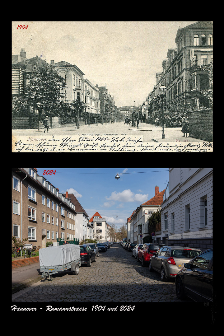 Hannover  - Rumannstrasse 1904 und 2024