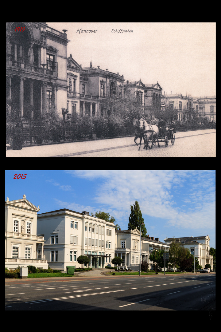 Hannover - Schiffgraben 1910 und 2015