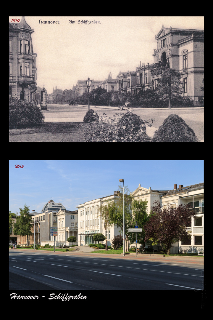 Hannover - Schiffgraben 1910 und 2015