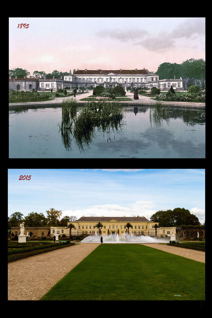 Hannover - Schloss Herrenhausen 1895 und 2015