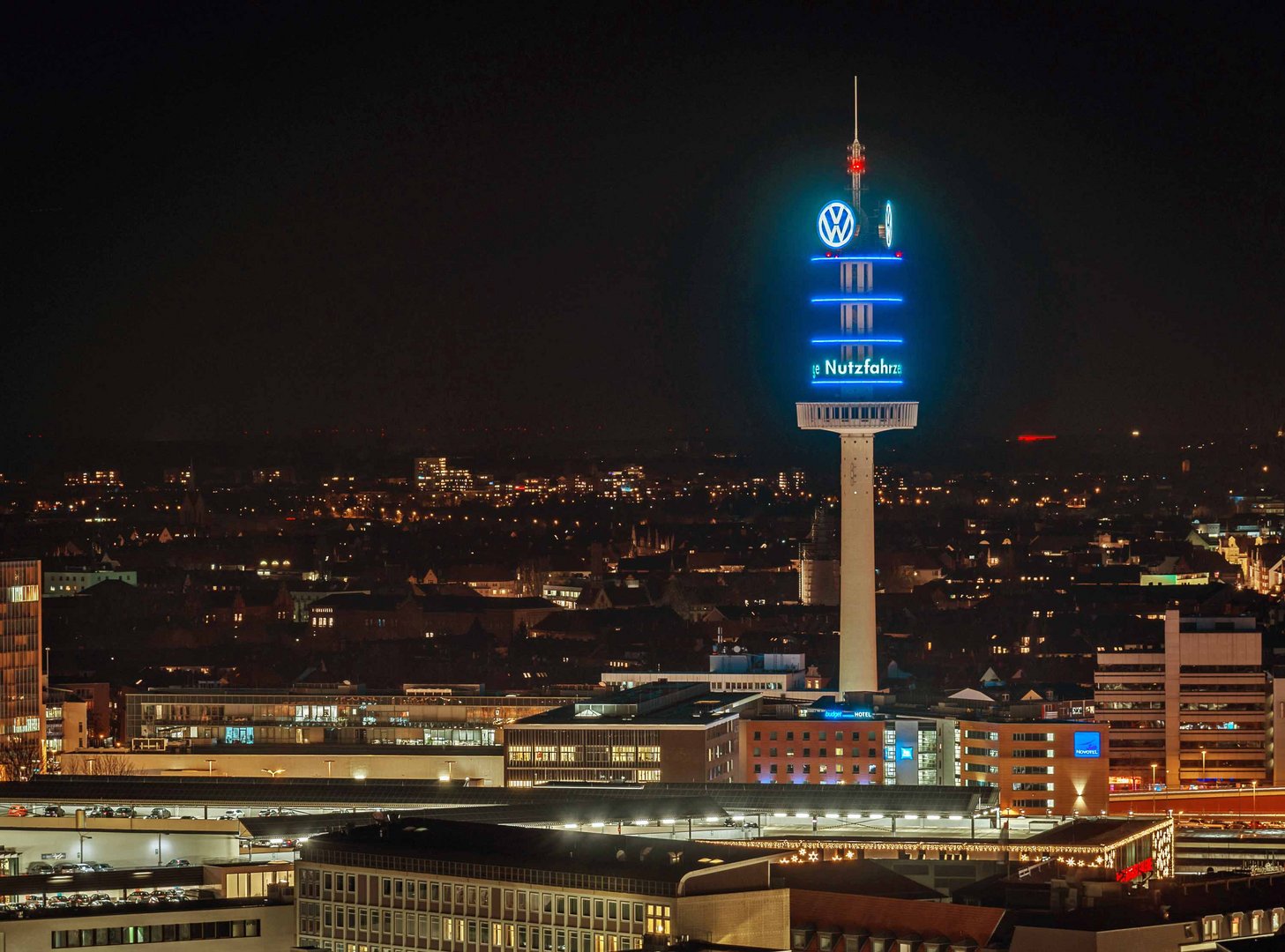 Hannover "Telemoritz" bei Nacht