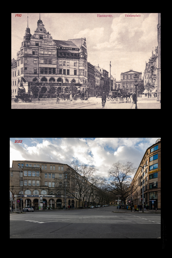 Hannover - Thielenplatz 1910 und 2023