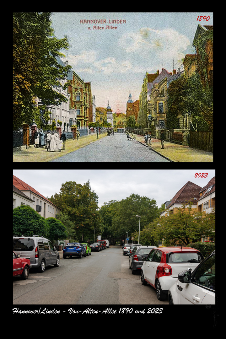 Hannover - Von Alten Allee 1890 und 2023