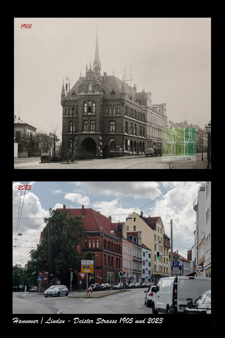 Hannover/Linden - Deister Strasse 1905 und 2023