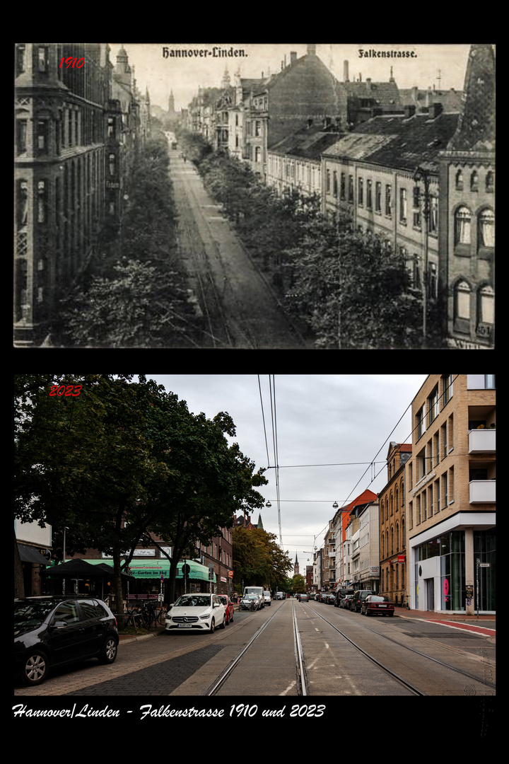 Hannover/Linden - Falkenstrasse 1910 und 2023