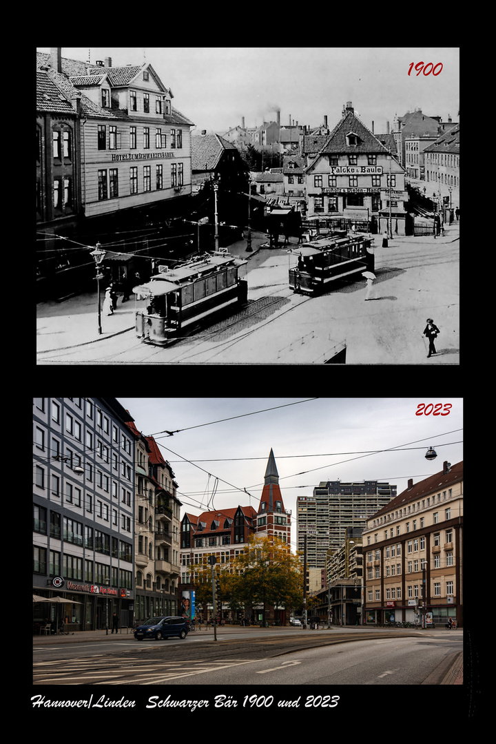 Hannover/Linden - Schwarzer Bär 1900 und 2023