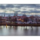 Hansestadt Lübeck: Abendstimmung an der Kanalstrasse