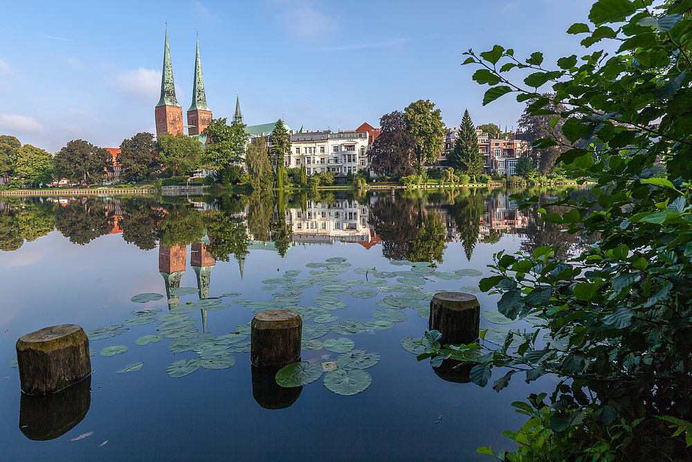 Hansestadt Lübeck: Mühlenteich mit Dom