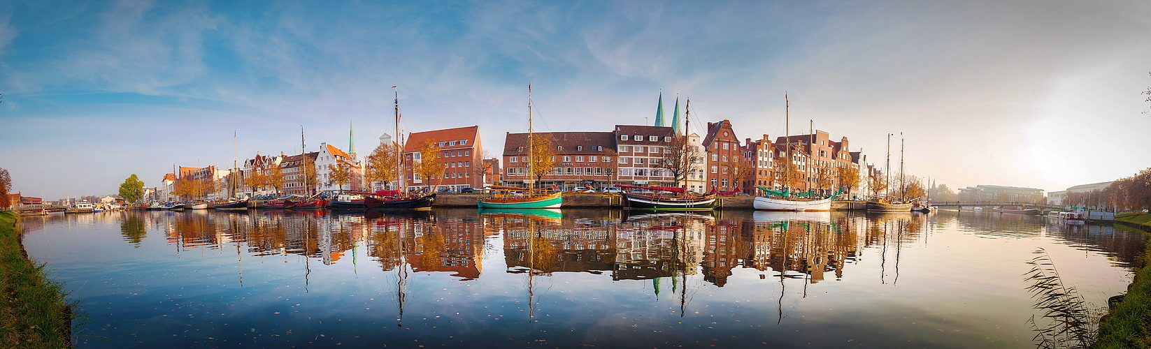 Hansestadt Lübeck: Panorama der Untertrave