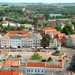 Hansestadt Wismar - Blick vom Kirchturm St Marien, Richtung Osten (Markt)