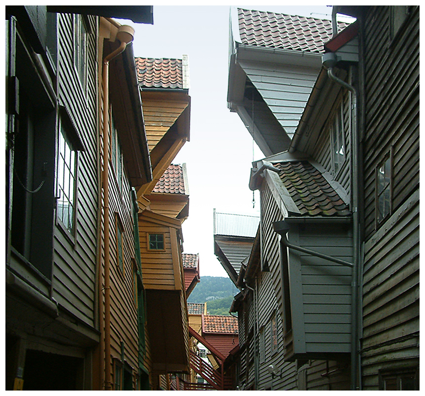 Hanseviertel Bryggen der Stadt Bergen - Norwegen