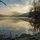 Happurger-Stausee bei Sonnenaufgang -3 Grad