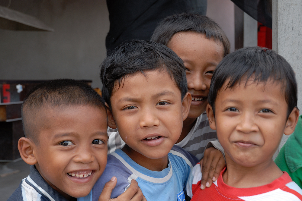 Happy Balinese boys in Subagan