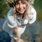 Happy Face with Flowers