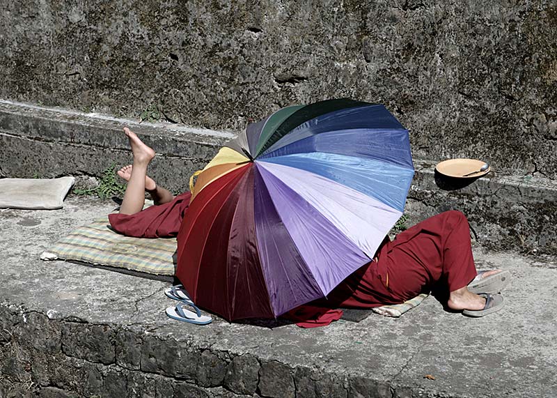 happy monks