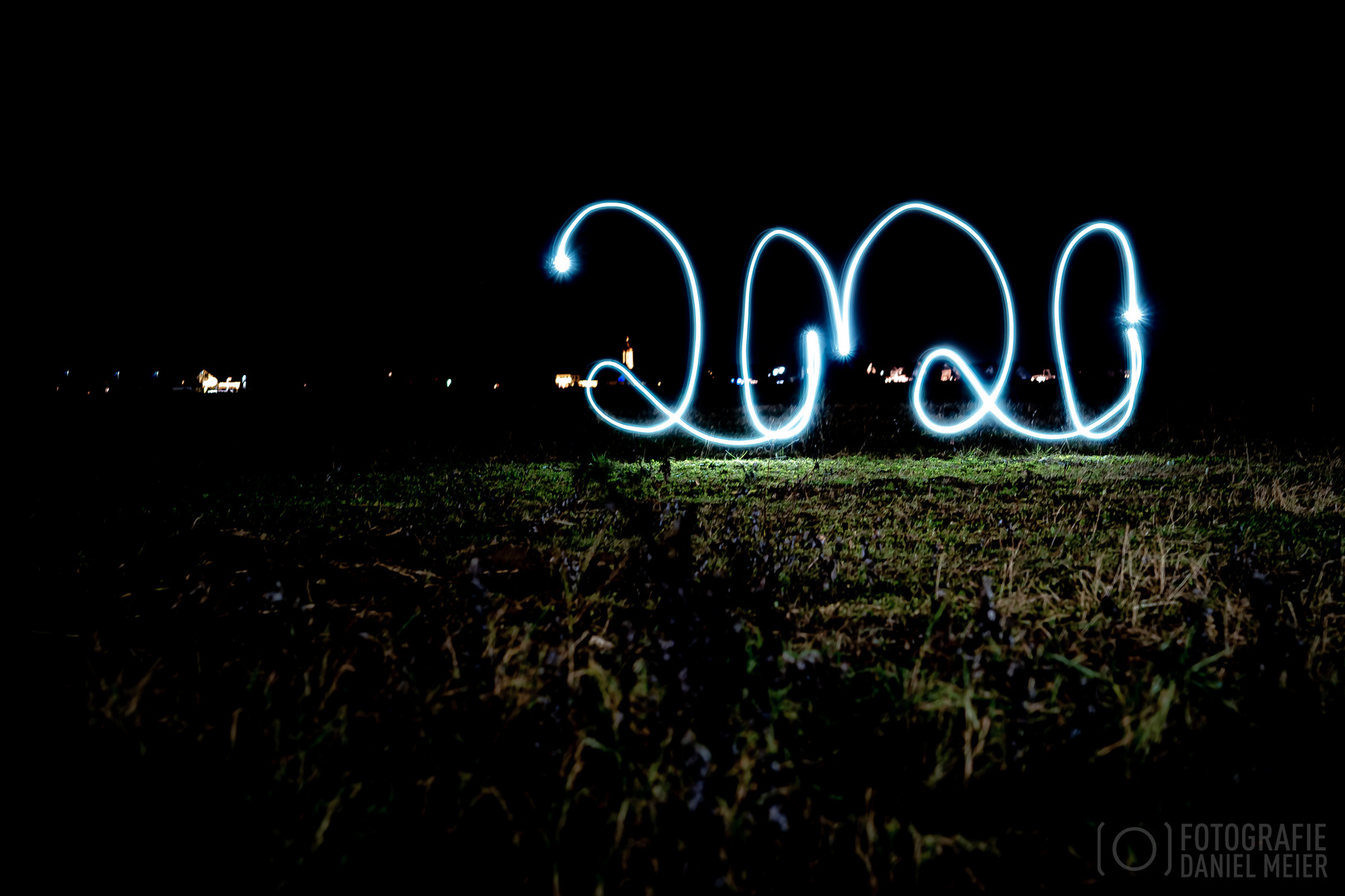 happy new year 2020 - lightpainting 