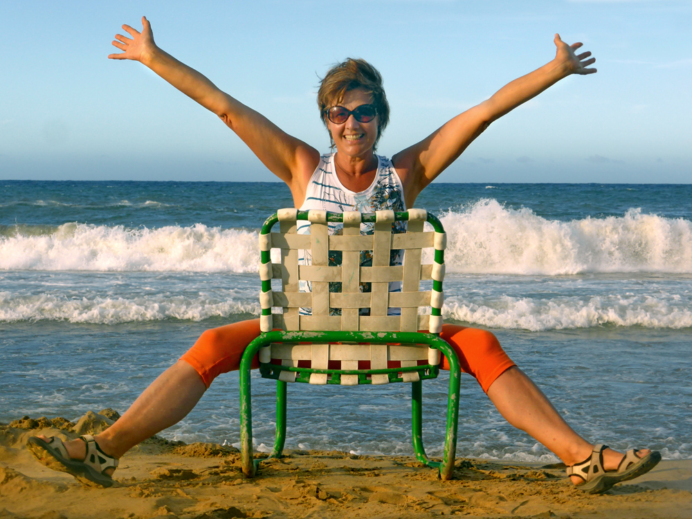 Happy on beach